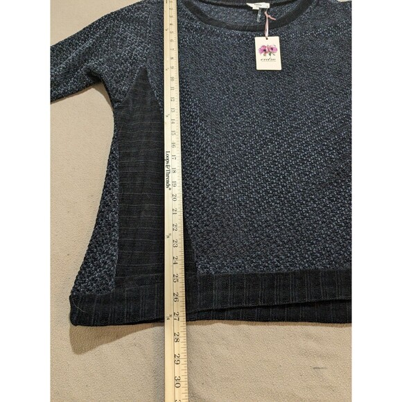 NWT Entro Women's Black Sweater Multi Fabric Chenille Size Large - Picture 8 of 9